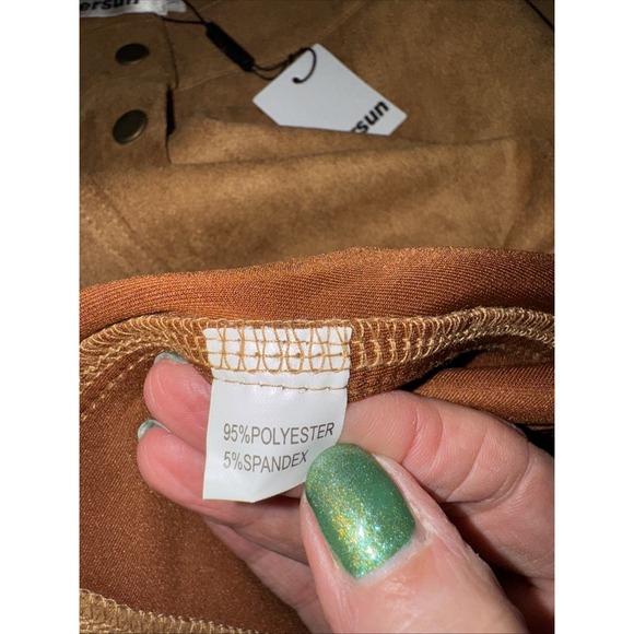 Women's faux suede brown miniskirt in size XL - Picture 4 of 8